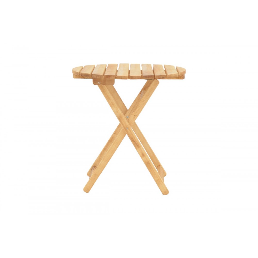 Τραπέζι "LETNA" πτυσσόμενο από ξύλο σε φυσικό χρώμα Φ60x74.5