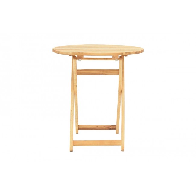 Τραπέζι "LETNA" πτυσσόμενο από ξύλο σε φυσικό χρώμα Φ70x75