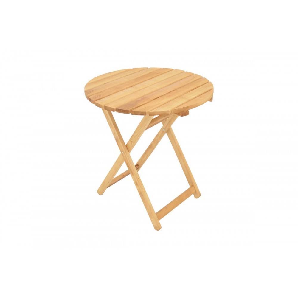 Τραπέζι "LETNA" πτυσσόμενο από ξύλο σε φυσικό χρώμα Φ70x75