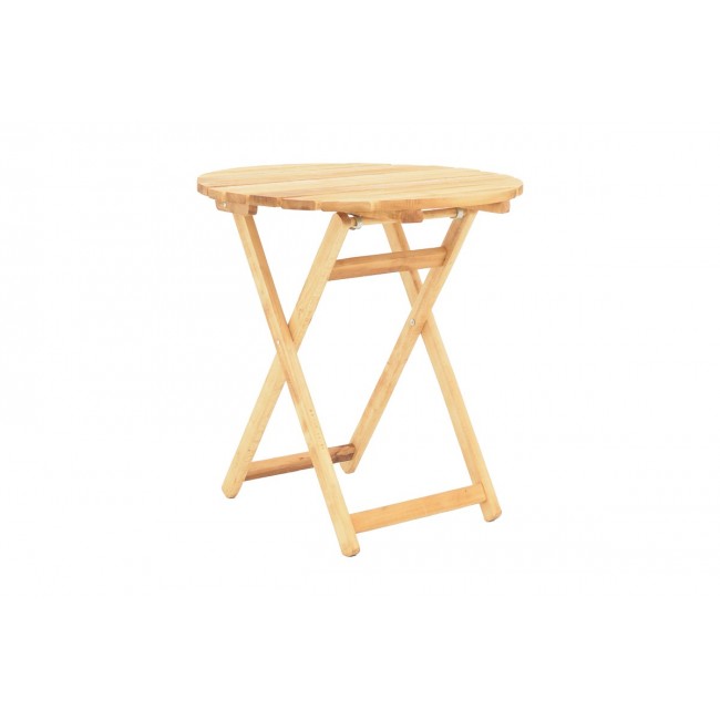Τραπέζι "LETNA" πτυσσόμενο από ξύλο σε φυσικό χρώμα Φ70x75