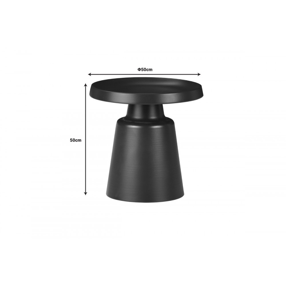 Βοηθητικό τραπέζι "GINOZE" από μέταλλο σε μαύρο χρώμα Φ50x50