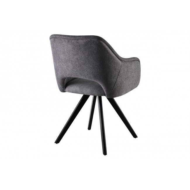 Πολυθρόνα "SOREYIA" περιστρεφόμενη από ύφασμα/μέταλλο σε ανθρακί/μαύρο χρώμα 63x59x83