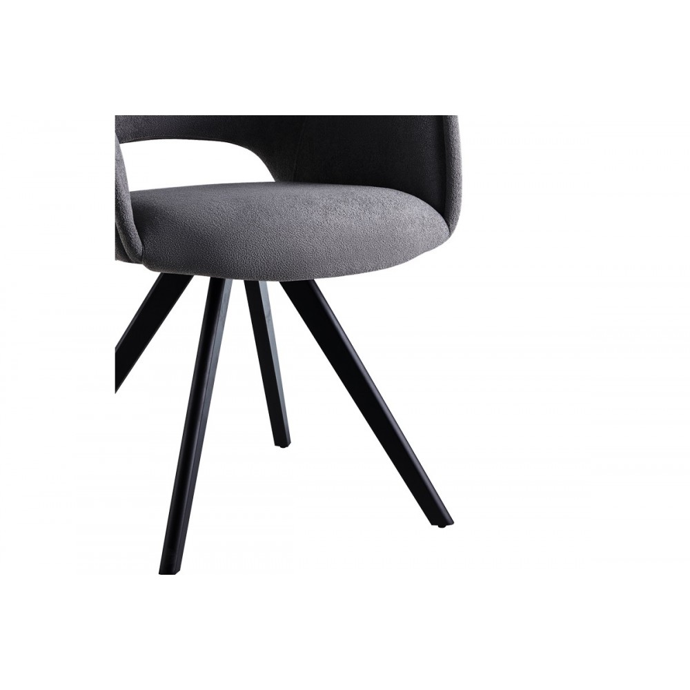 Πολυθρόνα "SOREYIA" περιστρεφόμενη από ύφασμα/μέταλλο σε ανθρακί/μαύρο χρώμα 63x59x83