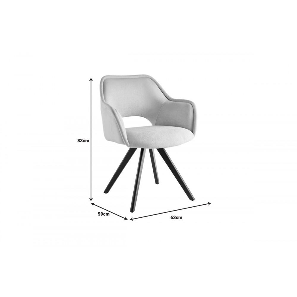 Πολυθρόνα "SOREYIA" περιστρεφόμενη από ύφασμα/μέταλλο σε ανθρακί/μαύρο χρώμα 63x59x83