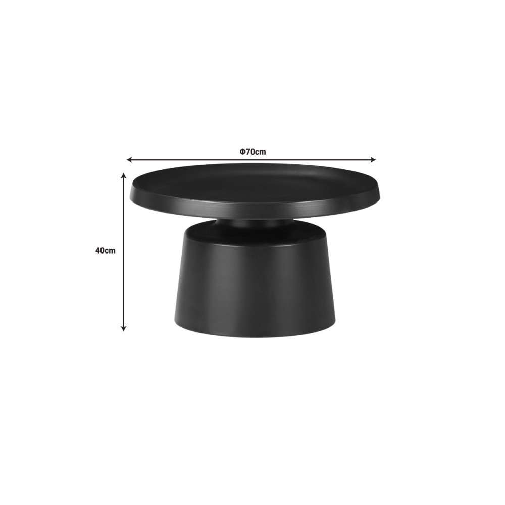 Βοηθητικό τραπέζι "GINOZE" από μέταλλο σε μαύρο χρώμα Φ70x40