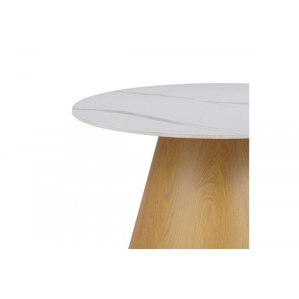 Βοηθητικά τραπέζια "SOLEIRE" από sintered stone σε λευκό χρώμα μαρμάρου Φ70x40