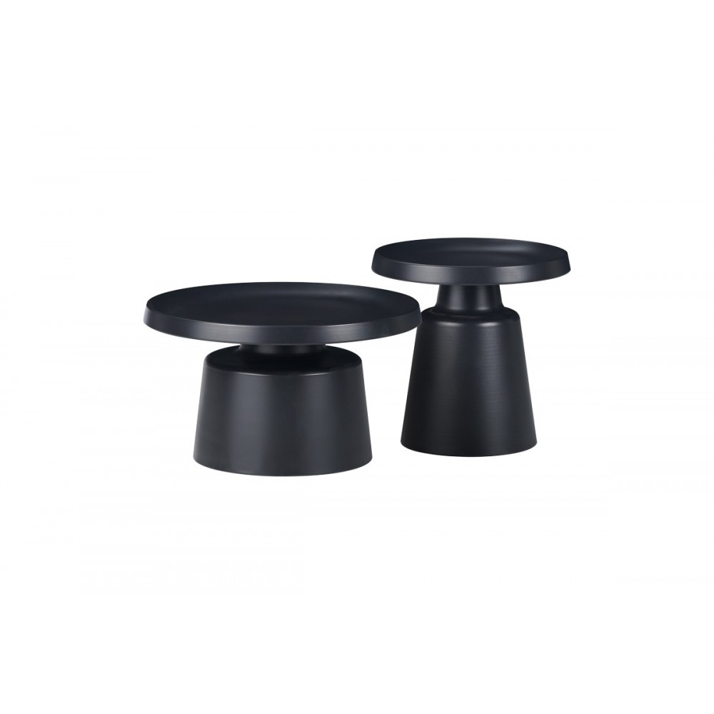 Βοηθητικά τραπέζια "GINOZE" από μέταλλο σε μαύρο χρώμα Φ70x40