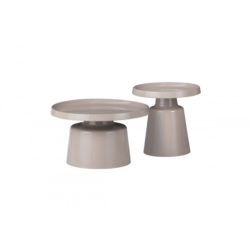 Βοηθητικά τραπέζια "GINOZE" από μέταλλο σε καπουτσίνο χρώμα Φ70x40