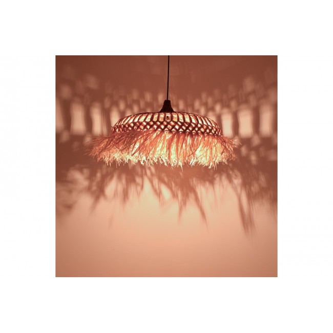 Φωτιστικό οροφής "BOROBE" από sisal σε φυσικό χρώμα Φ80x45