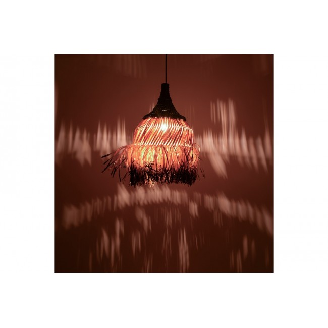 Φωτιστικό οροφής "KENTEL" από sisal σε φυσικό/μαύρο χρώμα Φ35x50