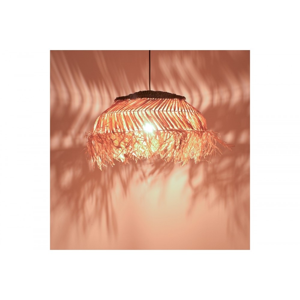 Φωτιστικό οροφής "HENGIOLE" από sisal σε φυσικό/μαύρο χρώμα Φ60x40