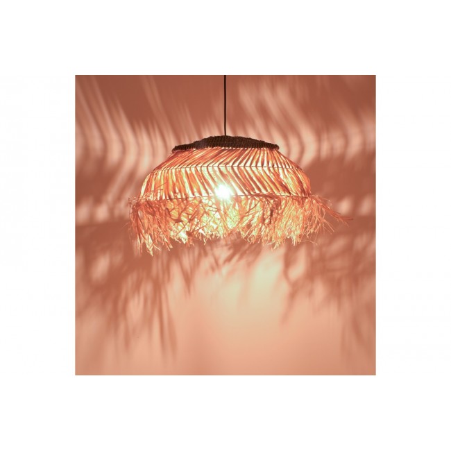 Φωτιστικό οροφής "HENGIOLE" από sisal σε φυσικό/μαύρο χρώμα Φ60x40