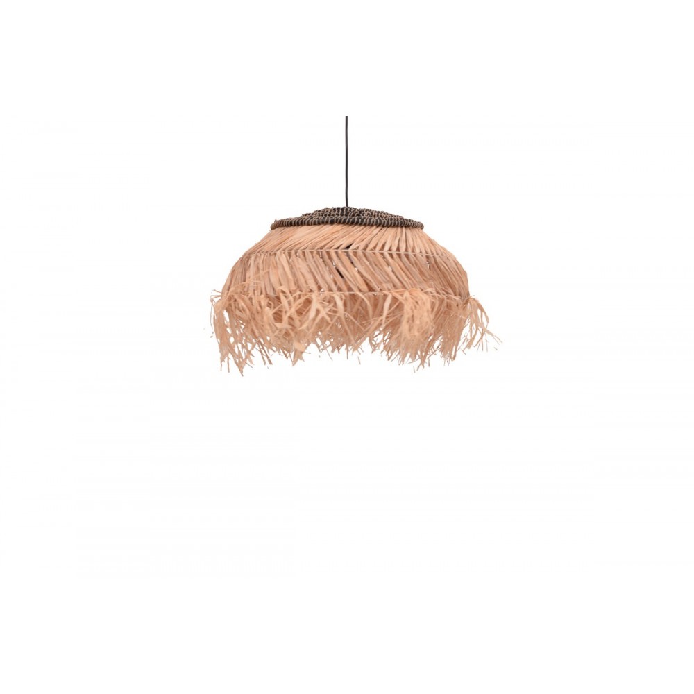Φωτιστικό οροφής "HENGIOLE" από sisal σε φυσικό/μαύρο χρώμα Φ60x40