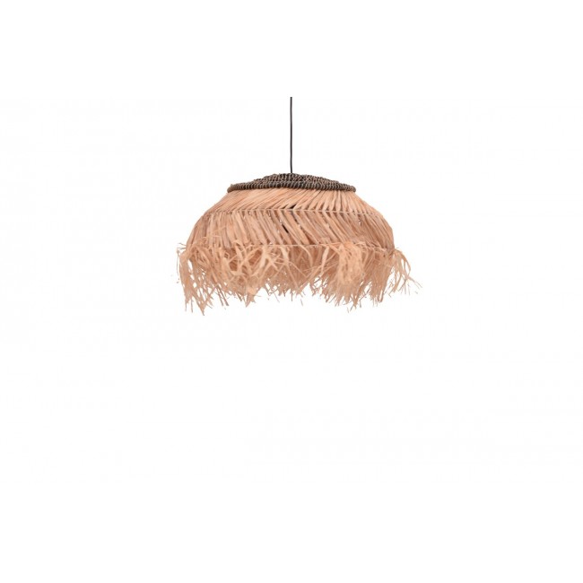 Φωτιστικό οροφής "HENGIOLE" από sisal σε φυσικό/μαύρο χρώμα Φ60x40