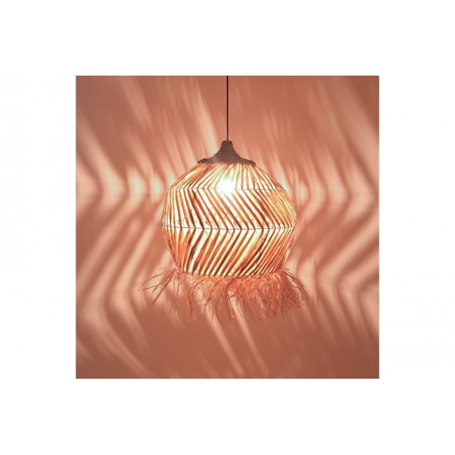 Φωτιστικό οροφής "KORONSE" από sisal σε φυσικό χρώμα Φ55x68