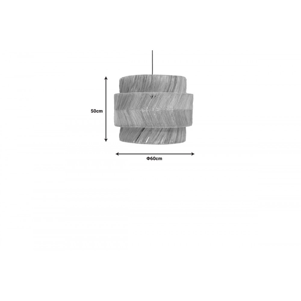 Φωτιστικό οροφής "ZENIOLE" από abaca σε φυσικό χρώμα Φ60x50