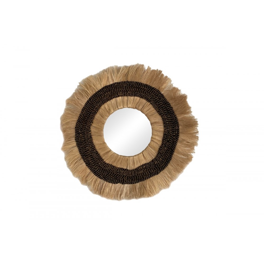 Καθρέπτης "VERONE" από abaca σε φυσικό χρώμα Φ80x5