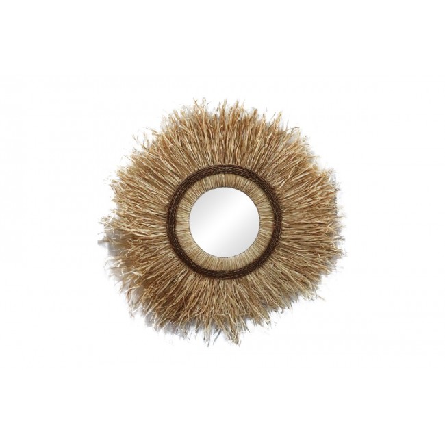 Καθρέπτης "TABRANE" από sisal σε φυσικό χρώμα Φ110x4