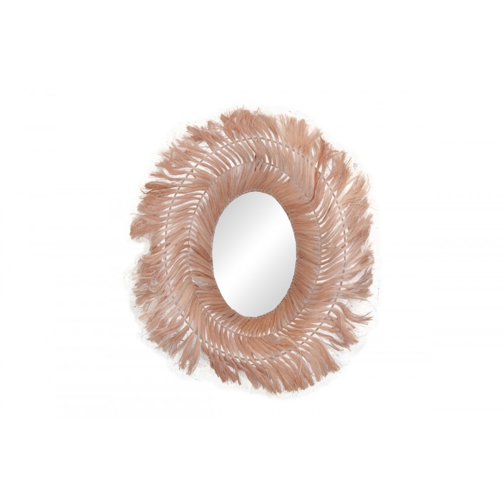 Καθρέπτης "TOLLE" από abaca σε φυσικό χρώμα 65x85x17