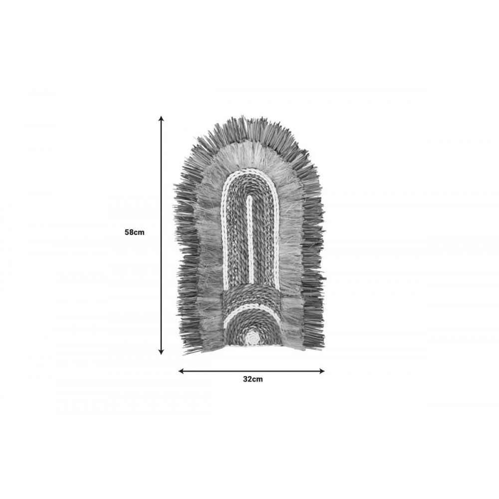 Διακοσμητικό τοίχου "EARSY" από ψάθα σε φυσικό χρώμα 58x32x8