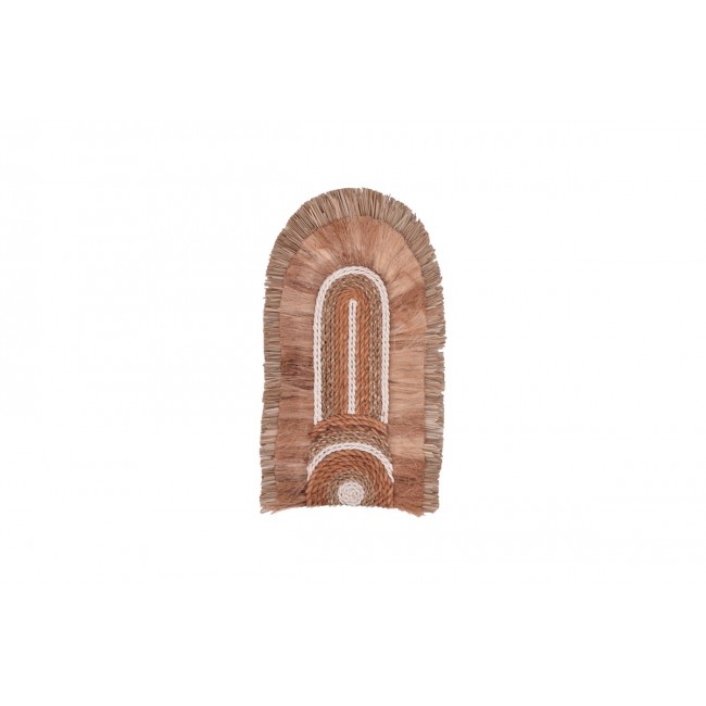 Διακοσμητικό τοίχου "EARSY I" από ψάθα σε φυσικό χρώμα 48x26x8