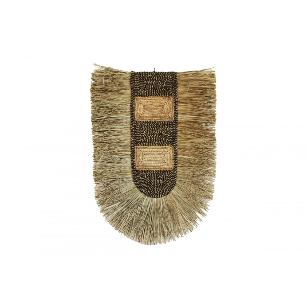 Διακοσμητικό τοίχου "BAFFEN I" από ψάθα σε φυσικό χρώμα 60x85x10