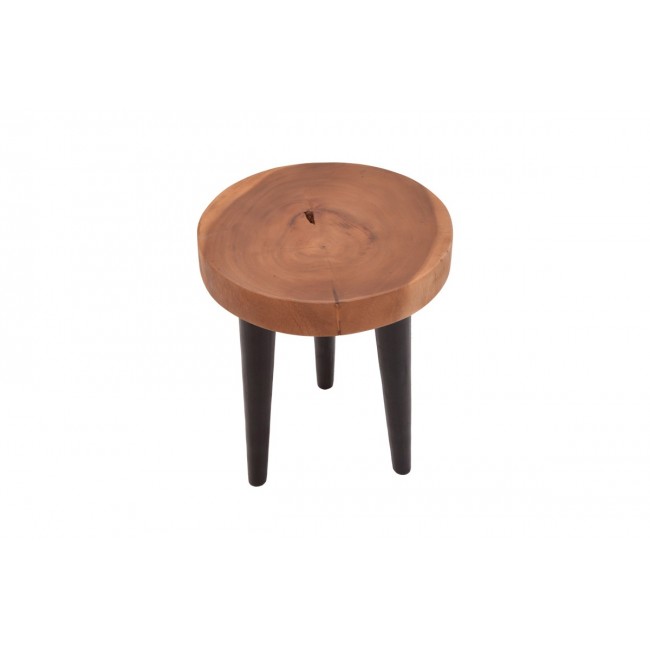 Βοηθητικό τραπέζι "LABOUS" από ξύλο σε φυσικό/μαύρο χρώμα Φ35x45