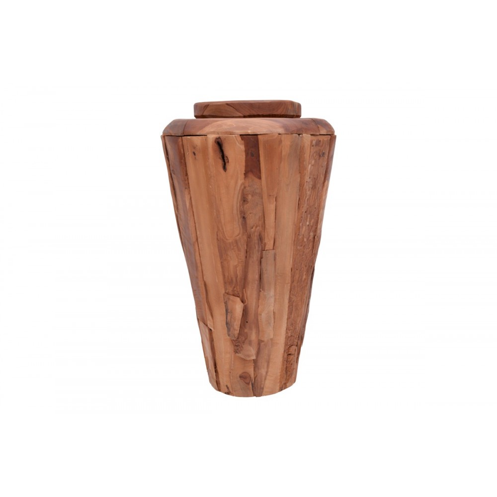 Διακοσμητικό βάζο "UALAN" από ξύλο σε φυσικό χρώμα Φ45x80