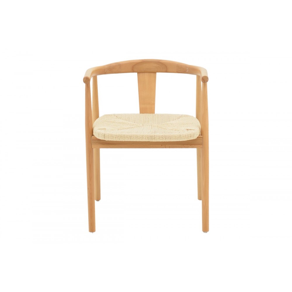 Πολυθρόνα "GERNINE" από ξύλο/σχοινί σε φυσικό χρώμα 56x49x73