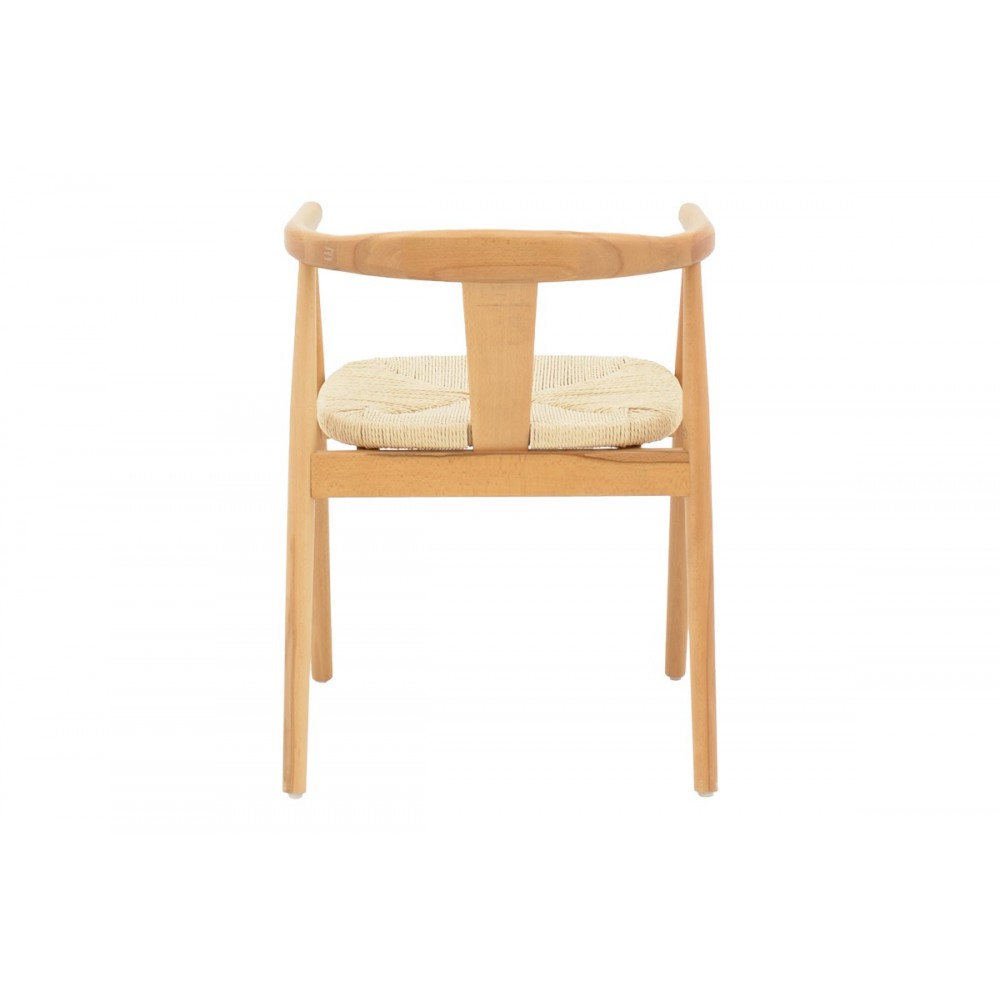 Πολυθρόνα "GERNINE" από ξύλο/σχοινί σε φυσικό χρώμα 56x49x73