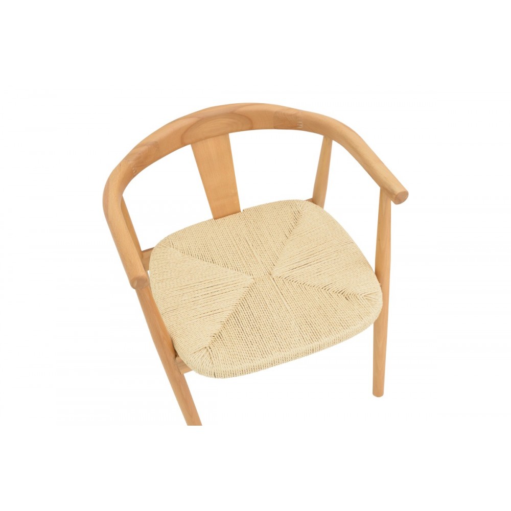 Πολυθρόνα "GERNINE" από ξύλο/σχοινί σε φυσικό χρώμα 56x49x73