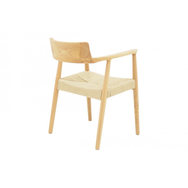 Πολυθρόνα "JOJENE" από rubberwood/σχοινί σε φυσικό χρώμα 58x54x79