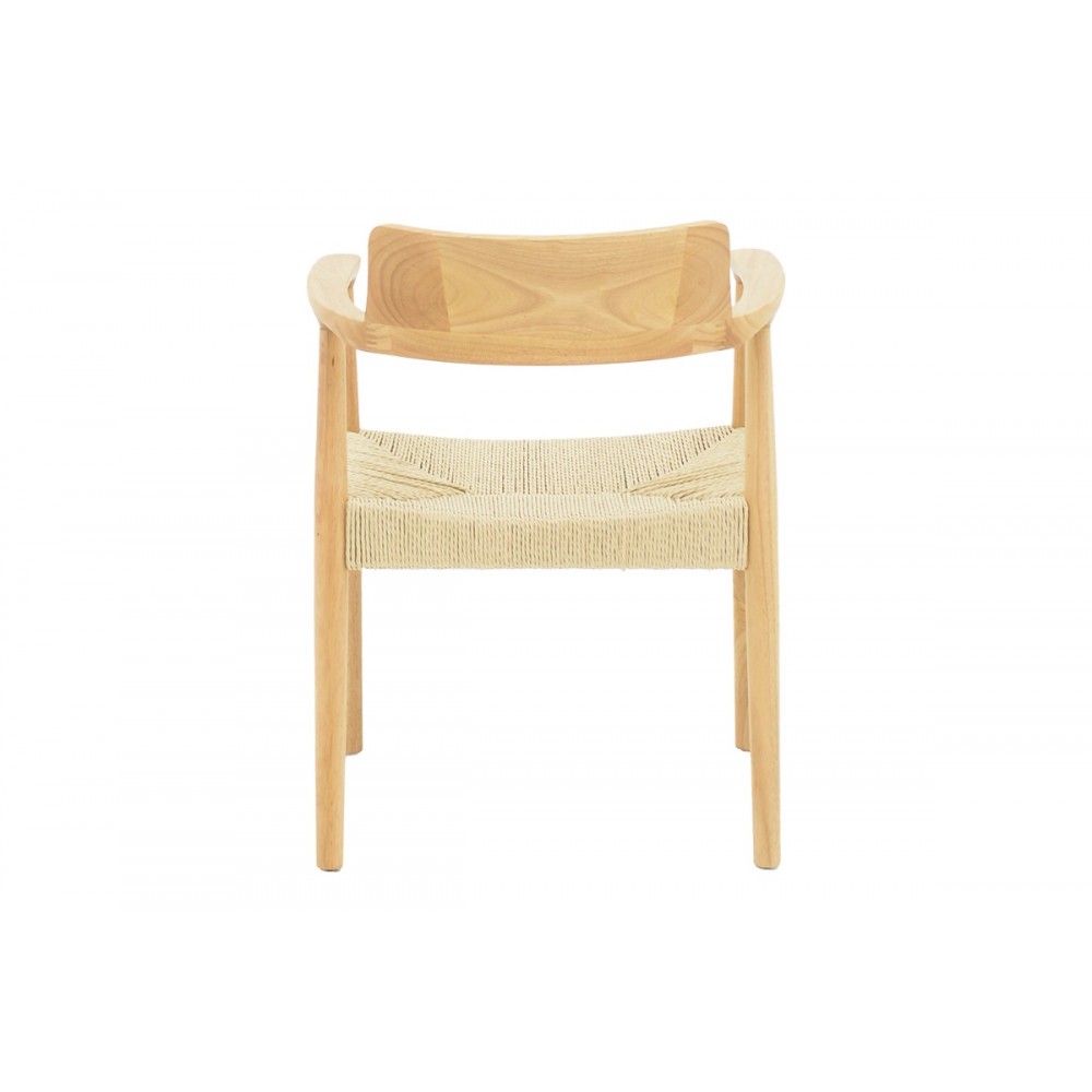 Πολυθρόνα "JOJENE" από rubberwood/σχοινί σε φυσικό χρώμα 58x54x79