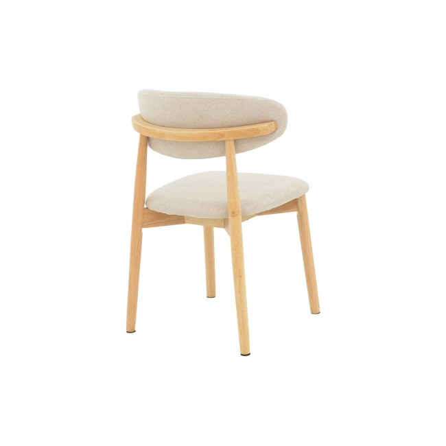 Καρέκλα "UBENE" από rubberwood/ύφασμα σε φυσικό/μπεζ χρώμα 46x58x79