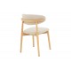 Καρέκλα "UBENE" από rubberwood/ύφασμα σε φυσικό/μπεζ χρώμα 46x58x79