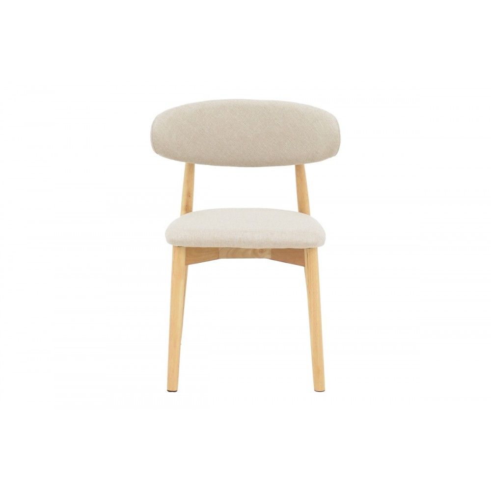 Καρέκλα "UBENE" από rubberwood/ύφασμα σε φυσικό/μπεζ χρώμα 46x58x79