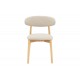 Καρέκλα "UBENE" από rubberwood/ύφασμα σε φυσικό/μπεζ χρώμα 46x58x79