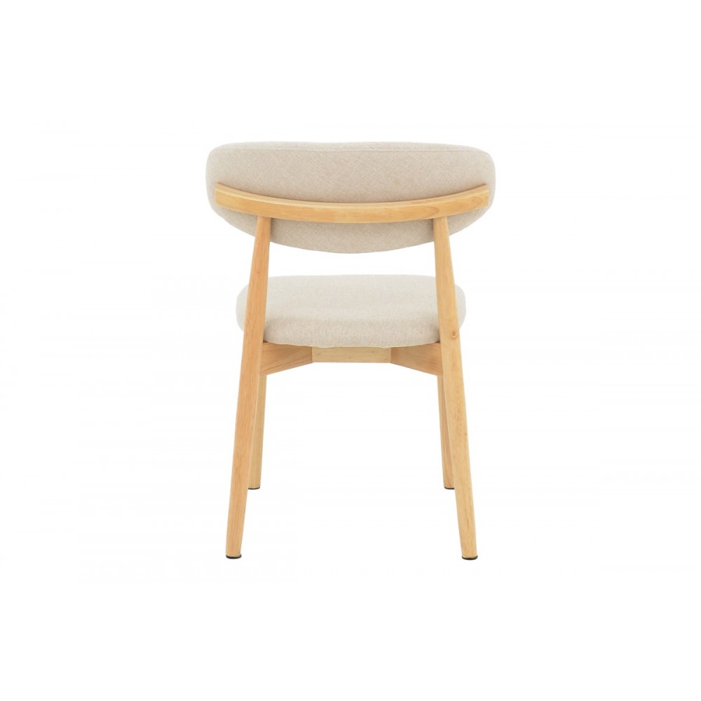 Καρέκλα "UBENE" από rubberwood/ύφασμα σε φυσικό/μπεζ χρώμα 46x58x79