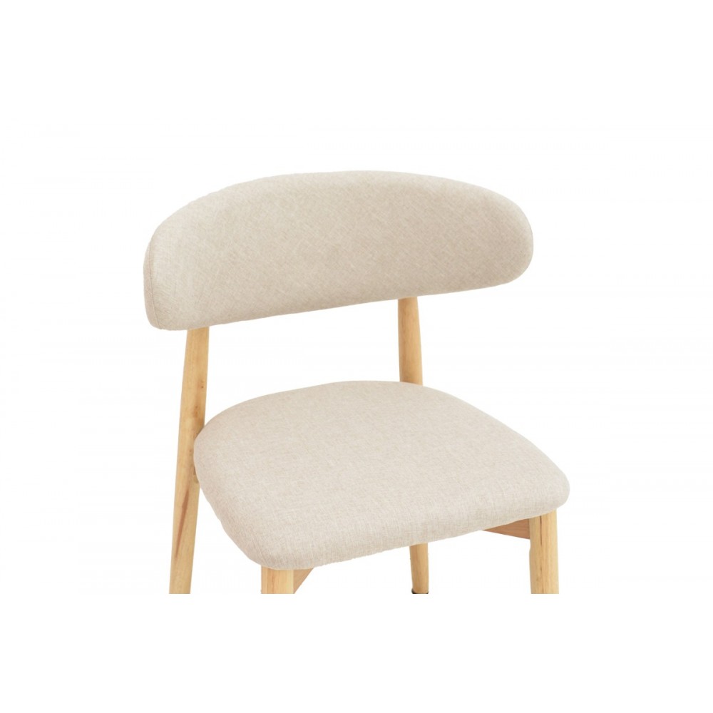 Καρέκλα "UBENE" από rubberwood/ύφασμα σε φυσικό/μπεζ χρώμα 46x58x79