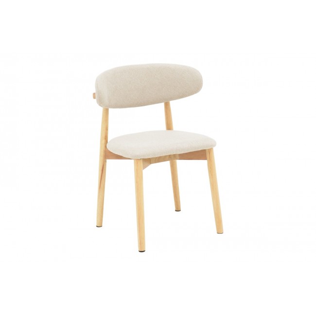 Καρέκλα "UBENE" από rubberwood/ύφασμα σε φυσικό/μπεζ χρώμα 46x58x79