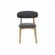Καρέκλα "UBENE" από rubberwood/pu σε καρυδί/μαύρο χρώμα 46x58x79