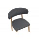 Καρέκλα "UBENE" από rubberwood/pu σε καρυδί/μαύρο χρώμα 46x58x79