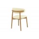 Καρέκλα "UBENE" από rubberwood/pu σε καρυδί/μπεζ χρώμα 46x58x79