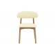 Καρέκλα "UBENE" από rubberwood/pu σε καρυδί/μπεζ χρώμα 46x58x79