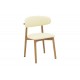 Καρέκλα "UBENE" από rubberwood/pu σε καρυδί/μπεζ χρώμα 46x58x79