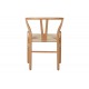Καρέκλα "WISHBONE" από rubberwood/σχοινί σε χρώμα φυσικό 60x51x80
