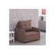 Πολυθρόνα-κρεβάτι "BARZENE" από ύφασμα σε καφέ χρώμα 96x83x75