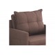 Πολυθρόνα-κρεβάτι "BARZENE" από ύφασμα σε καφέ χρώμα 96x83x75