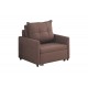 Πολυθρόνα-κρεβάτι "BARZENE" από ύφασμα σε καφέ χρώμα 96x83x75