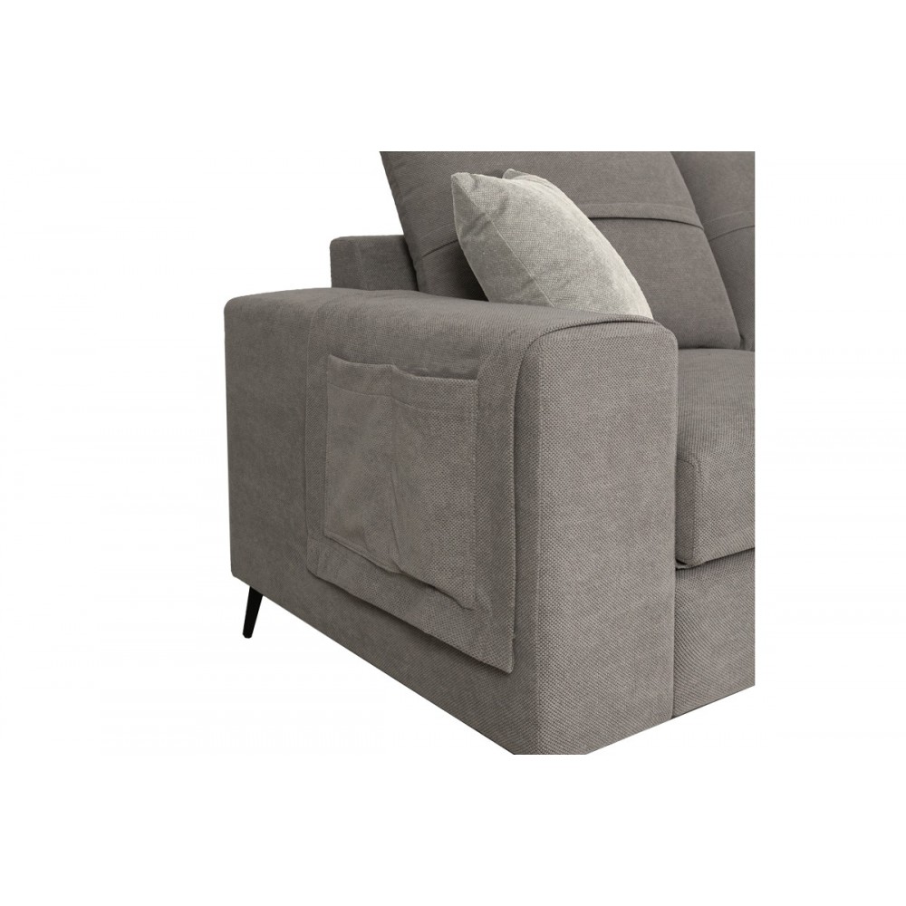 Γωνιακός καναπές "MONTANA" αριστερή γωνία από ύφασμα σε γκρι χρώμα 275x215x93